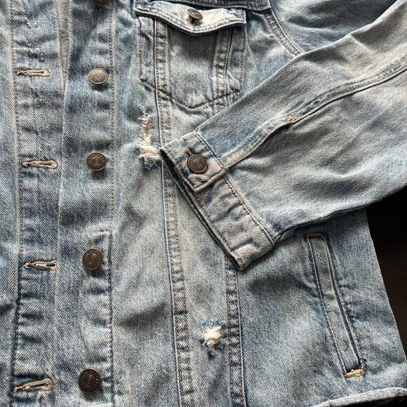 Buffalo David Bitton Distressed Denim Jacket XL – Vintage Y2K Layering Staple - Picture 7 of 7